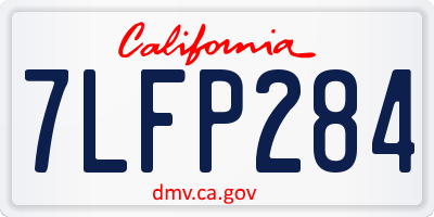 CA license plate 7LFP284