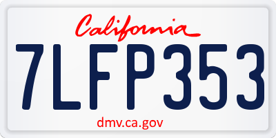 CA license plate 7LFP353