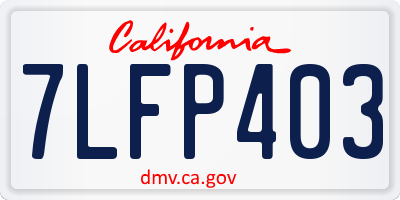 CA license plate 7LFP403