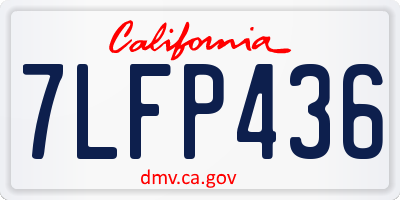 CA license plate 7LFP436