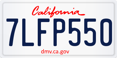 CA license plate 7LFP550