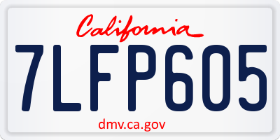 CA license plate 7LFP605