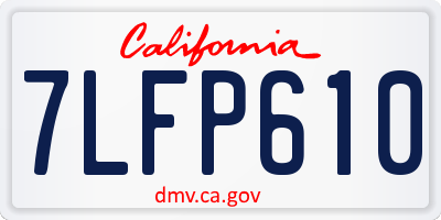 CA license plate 7LFP610