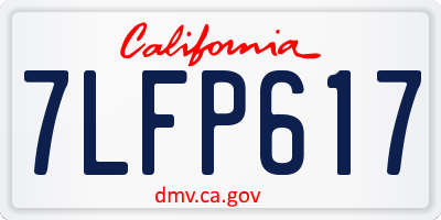 CA license plate 7LFP617
