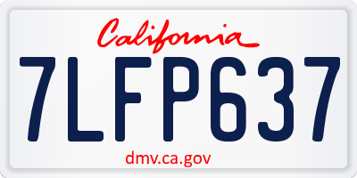 CA license plate 7LFP637