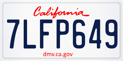 CA license plate 7LFP649