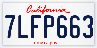 CA license plate 7LFP663