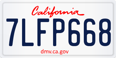 CA license plate 7LFP668