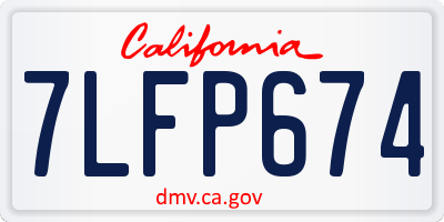 CA license plate 7LFP674