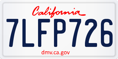 CA license plate 7LFP726
