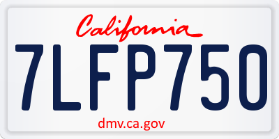 CA license plate 7LFP750