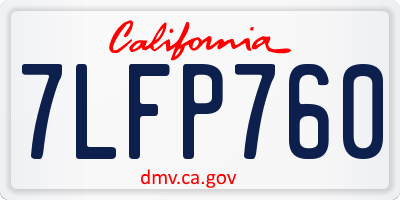 CA license plate 7LFP760