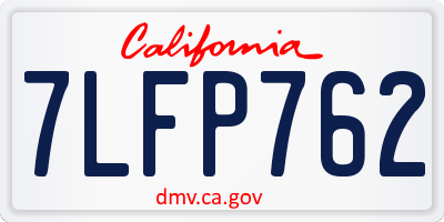 CA license plate 7LFP762