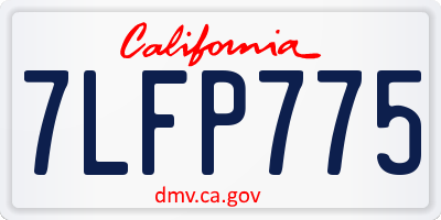 CA license plate 7LFP775