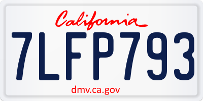 CA license plate 7LFP793