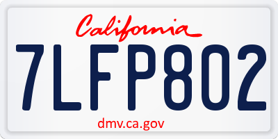 CA license plate 7LFP802