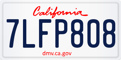 CA license plate 7LFP808