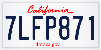 CA license plate 7LFP871