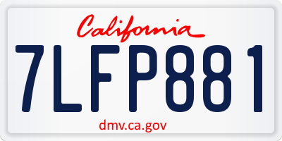 CA license plate 7LFP881