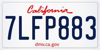 CA license plate 7LFP883