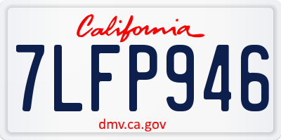 CA license plate 7LFP946