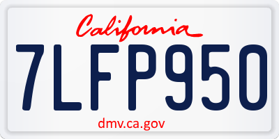 CA license plate 7LFP950