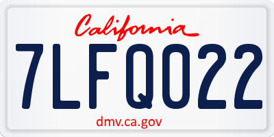 CA license plate 7LFQ022