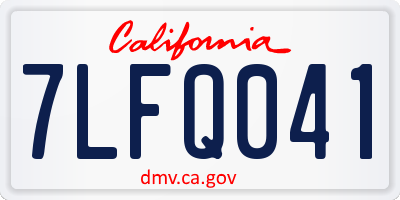 CA license plate 7LFQ041