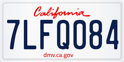 CA license plate 7LFQ084