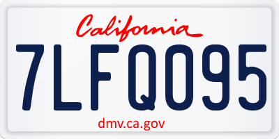 CA license plate 7LFQ095