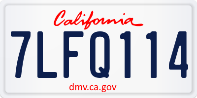 CA license plate 7LFQ114