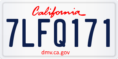 CA license plate 7LFQ171