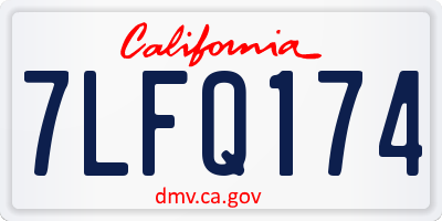 CA license plate 7LFQ174