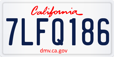 CA license plate 7LFQ186