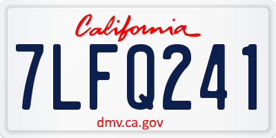 CA license plate 7LFQ241