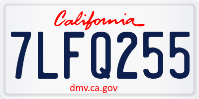 CA license plate 7LFQ255