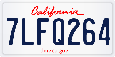 CA license plate 7LFQ264