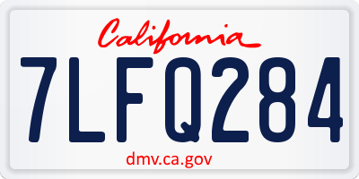 CA license plate 7LFQ284