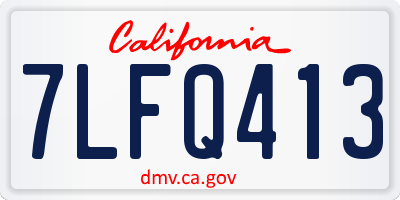 CA license plate 7LFQ413