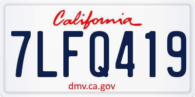 CA license plate 7LFQ419