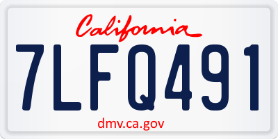 CA license plate 7LFQ491