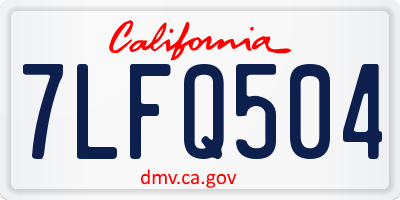 CA license plate 7LFQ504