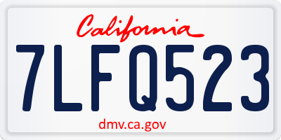 CA license plate 7LFQ523