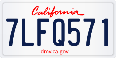 CA license plate 7LFQ571