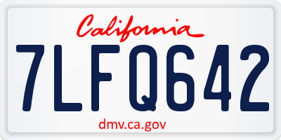 CA license plate 7LFQ642