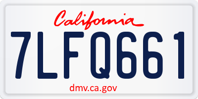 CA license plate 7LFQ661