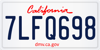 CA license plate 7LFQ698