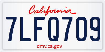CA license plate 7LFQ709