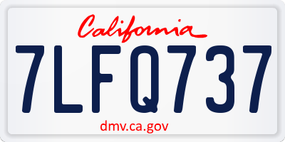 CA license plate 7LFQ737