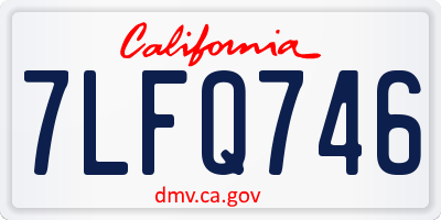 CA license plate 7LFQ746